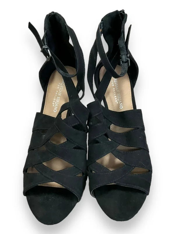 Classic Look Black Sandals Heels Stiletto Christian Siriano For Payless, Size 11