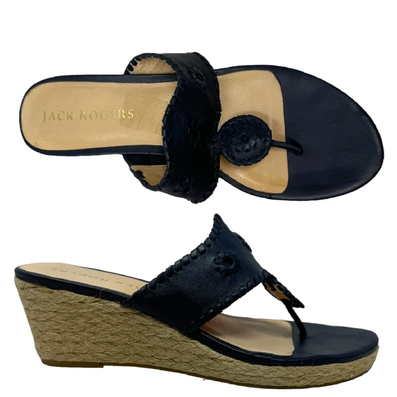 Soft Elegance Jacks Jute Mid Wedge Sandals Jack Rogers, Size 9.5