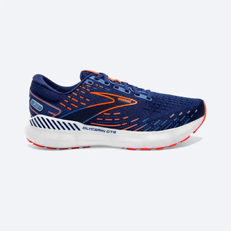 Fashion Forward Men's Glycerin Gts 20 Running Shoes - D/medium Width In Blue Depths/palace Blue/orange
