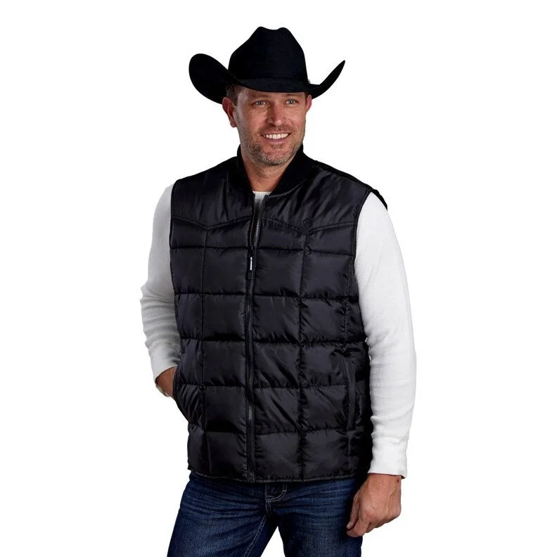 Roper Western Vest Mens Zip Price Point Black 03-097-0763-0600 BL