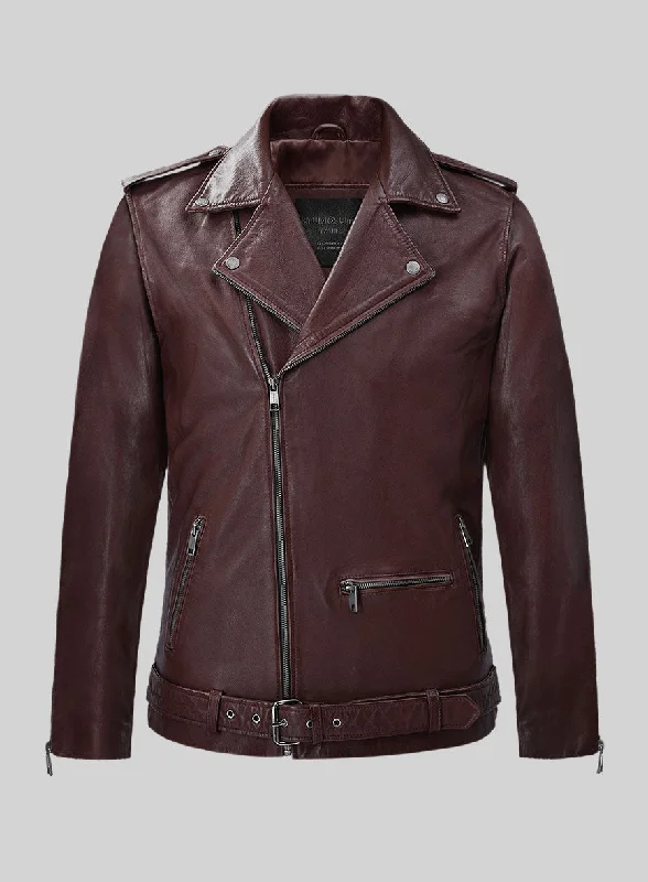 Wanderer Burgundy Riding Leather Jacket