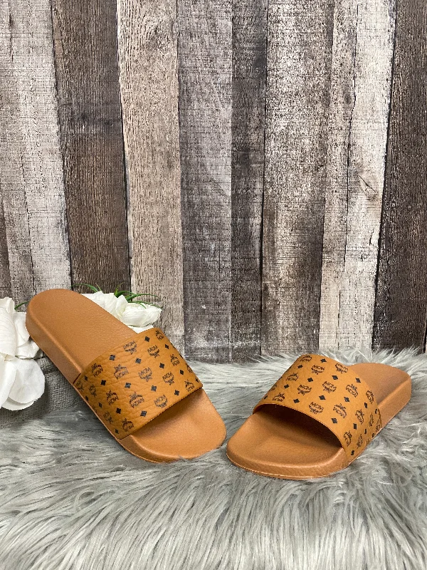 Couture Look Brown Sandals Luxury Designer Mcm, Size 10