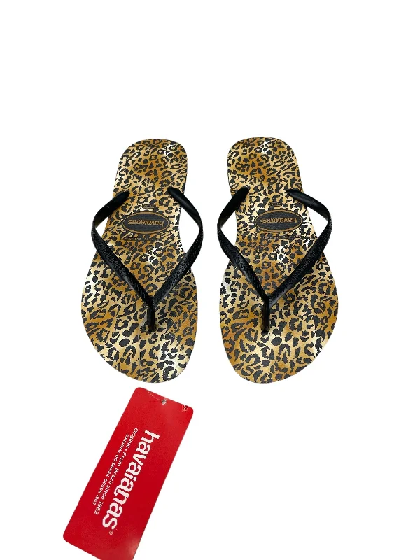 Unique Patterns Animal Print Sandals Flip Flops Havaianas, Size 11