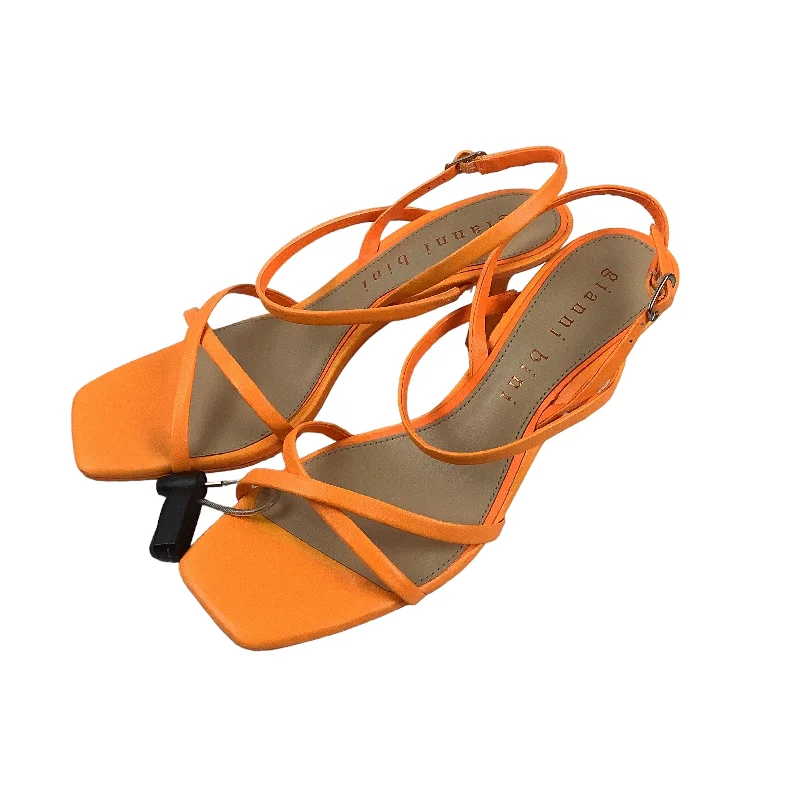 Luxe Feel Orange Sandals Heels Stiletto Gianni Bini, Size 9