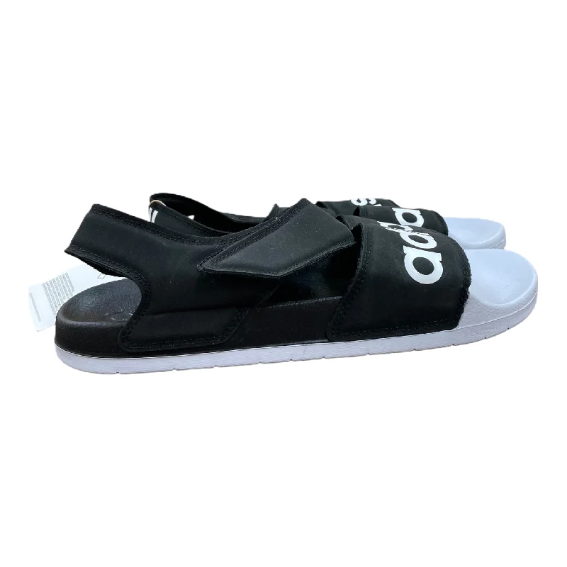 Urban Chic Black & White Sandals Sport By Adidas, Size: 11