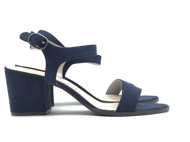 Elegant Design Blue Sandals Heels Block Style And Company, Size 9