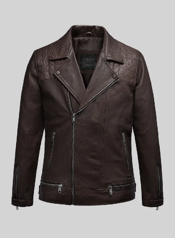 Emberstrike Brown Biker Leather Jacket