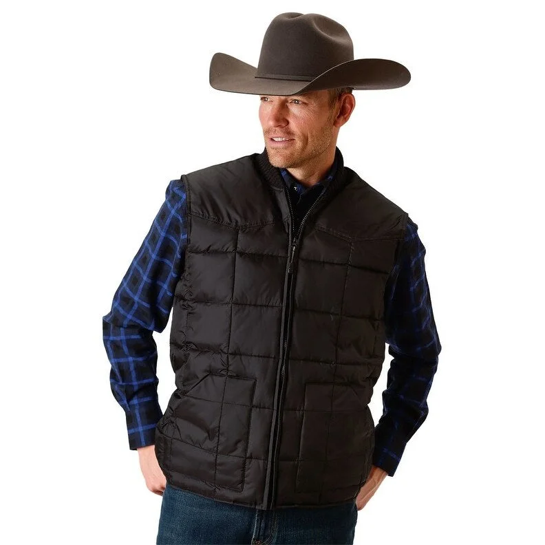 Roper Western Vest Mens Down-like Fill Black 03-097-0763-0522 BL