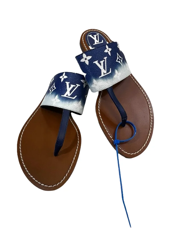 Luxe Craftsmanship Black & White Sandals Designer Louis Vuitton, Size 6.5