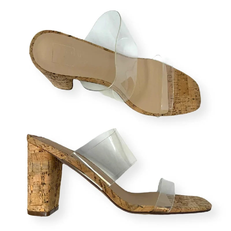Chic Statement Gabrielle Clear Sandals ShuShop, Size 8