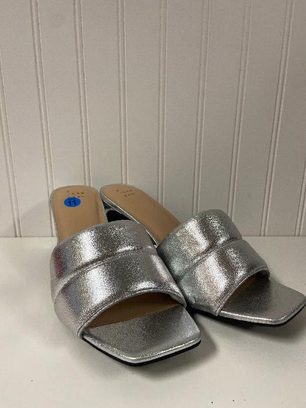 Regal Look Silver Sandals Heels Block A New Day, Size 11