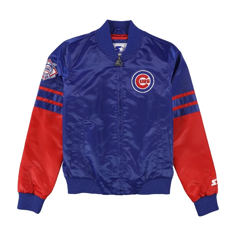 STARTER Mens Chicago Cubs Jacket, Blue, Small (Regular)