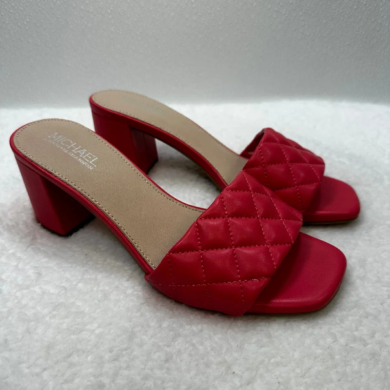 City Chic Coral Sandals Heels Block Cme, Size 8.5