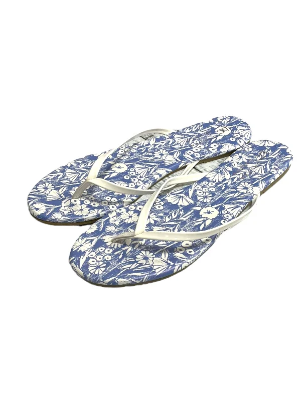 Fashion Icon Blue & White Sandals Flip Flops Lc Lauren Conrad, Size 9