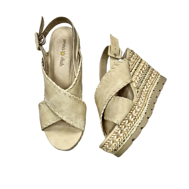 Everyday Chic Tan Sandals Heels Wedge By Seven Dials, Size: 6
