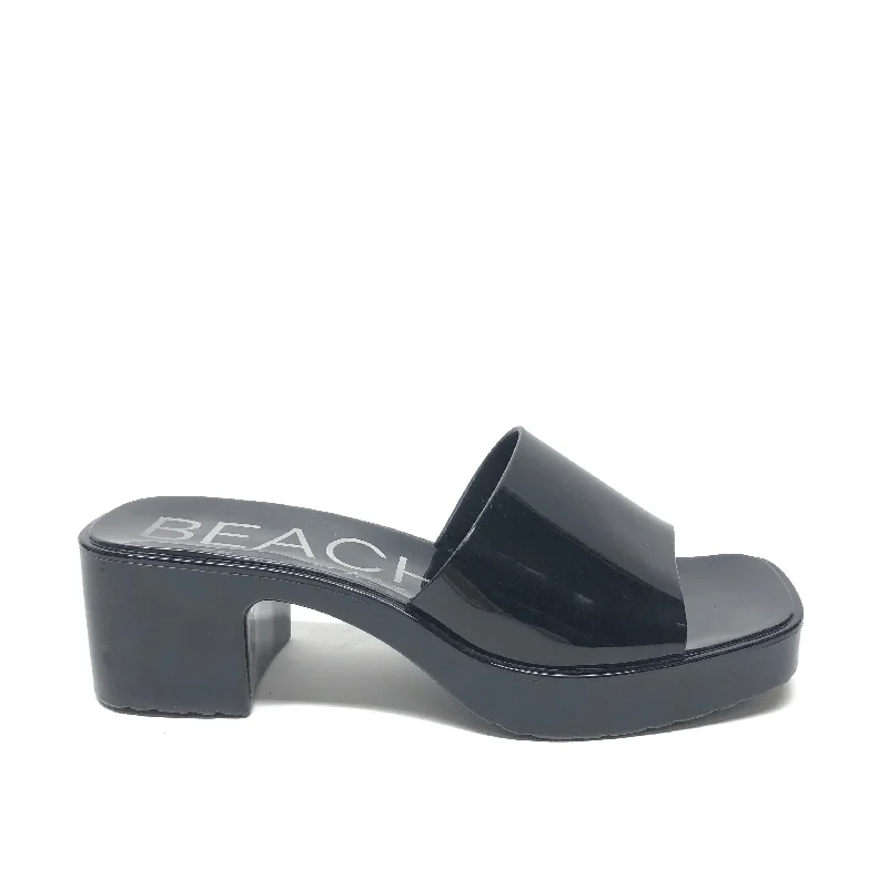 Chic Minimalism Black Sandals Heels Block Matisse, Size 8