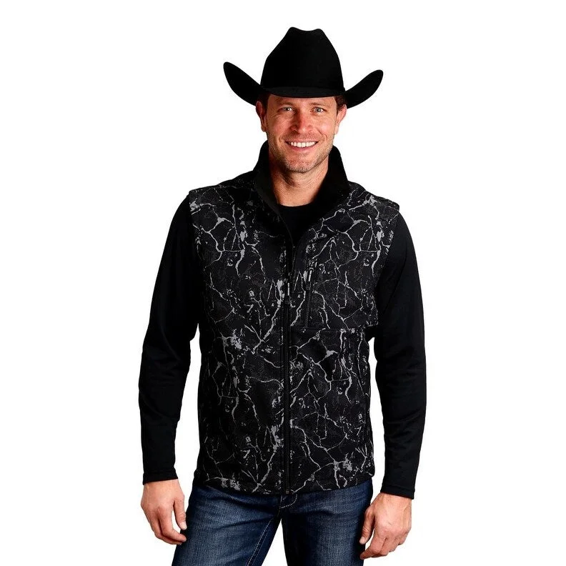 Stetson Western Vest Mens Hi-Tech Softshell Black 11-097-0782-7034 BL