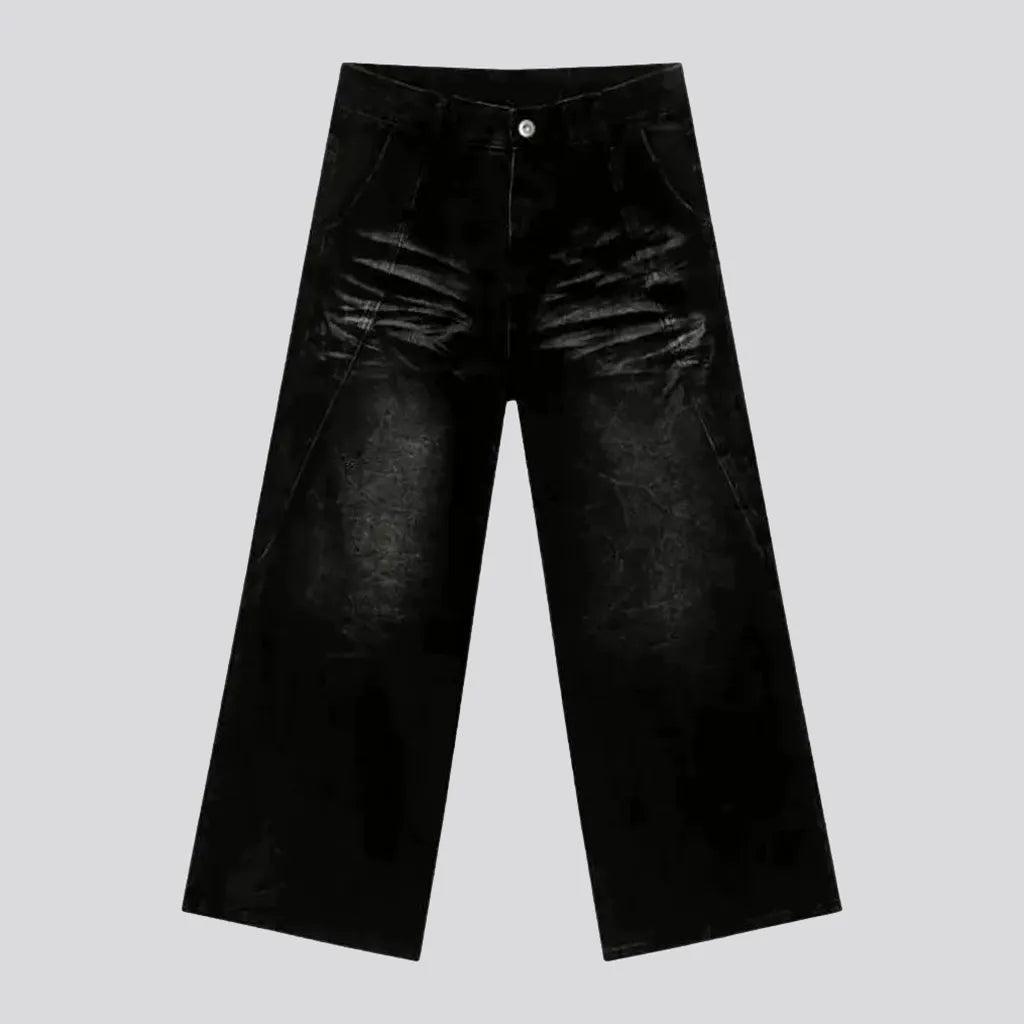 Smoothed whiskered boho men's jeans