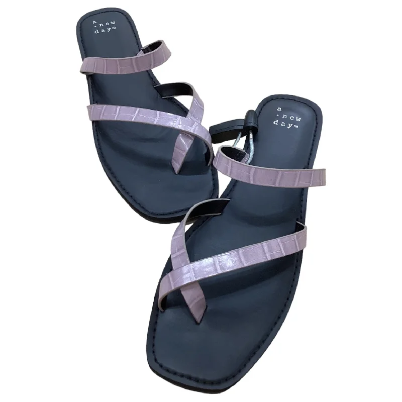Glam Touch Purple Sandals Flip Flops A New Day, Size 8
