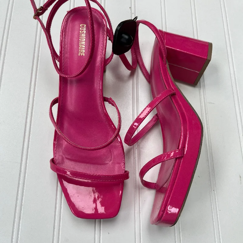 High Fashion Pink Sandals Heels Block Cushionaire, Size 10