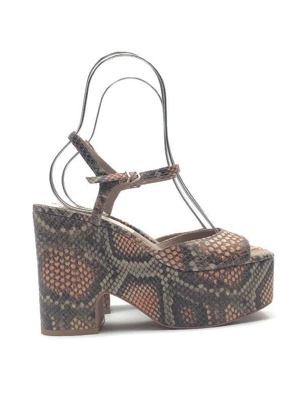Trendy Look Snakeskin Print Sandals Heels Wedge Dolce Vita, Size 7