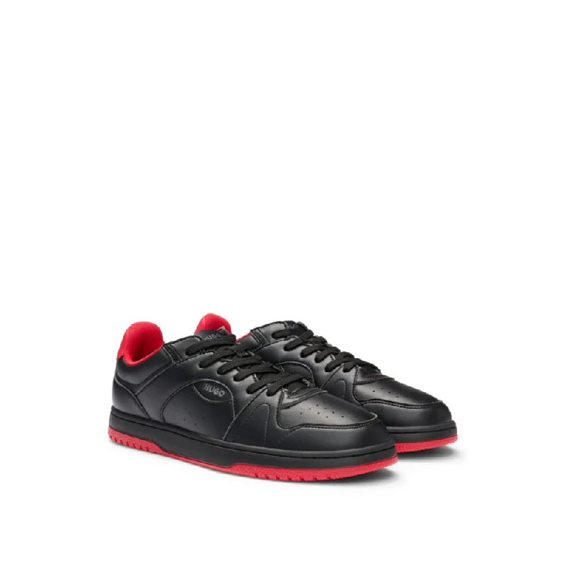 Luxe Influence Faux-leather sneakers with contrasting details