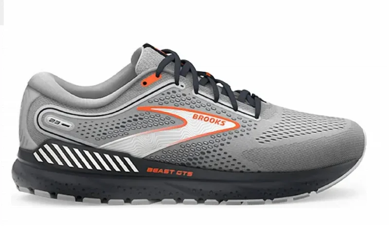 Elegant Accents Men's Beast Gts 23 Shoes D In Grey/ Scarlet/ Ebony