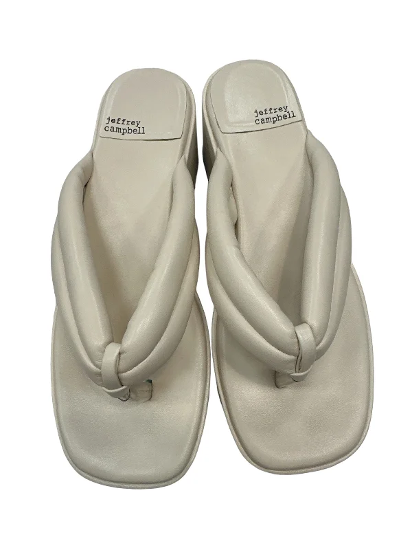 Urban Chic Cream Sandals Heels Block Jeffery Campbell, Size 8