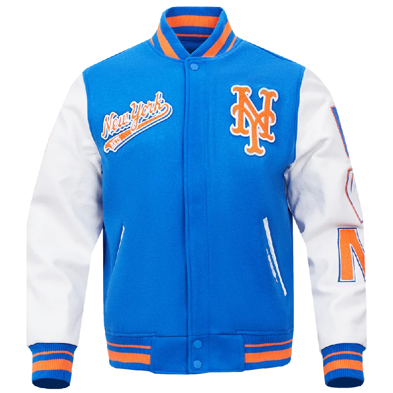 MLB NEW YORK METS SCRIPT TAIL MEN'S RIB WOOL VARSITY (ROYAL/ORANGE/ROYAL)