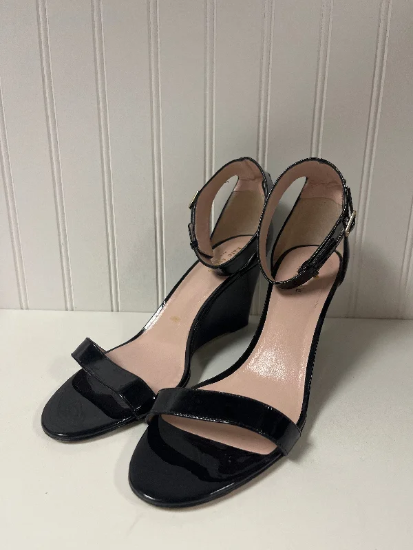 Unique Patterns Black Sandals Designer Kate Spade, Size 10