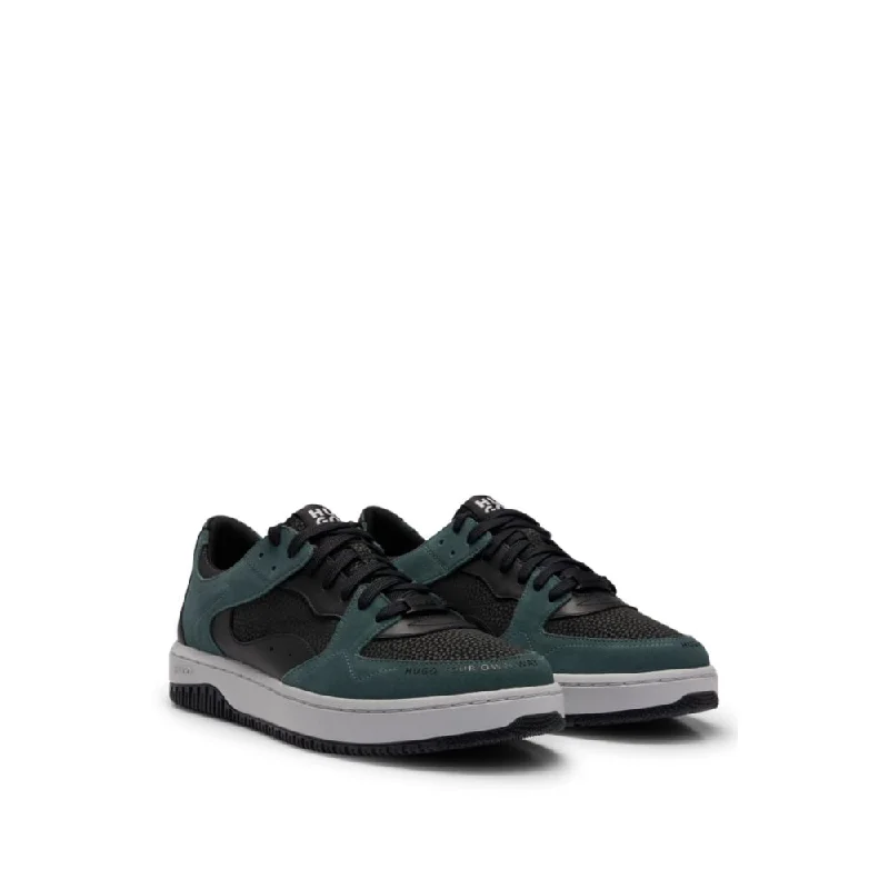 Fashion Enthusiast Lace-up trainers in faux leather and suede