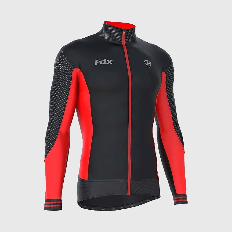 Fdx Thermodream Men's & Boy's Red Thermal Roubaix Long Sleeve Cycling Jersey