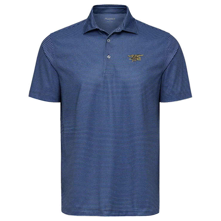 Trident Blue Heather Aiken Striped Polo