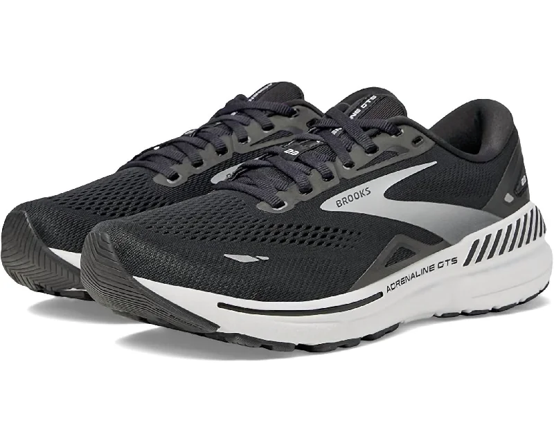 Opulent Design Men's Adrenaline Gts 23 Running Shoes In Black/silver/white