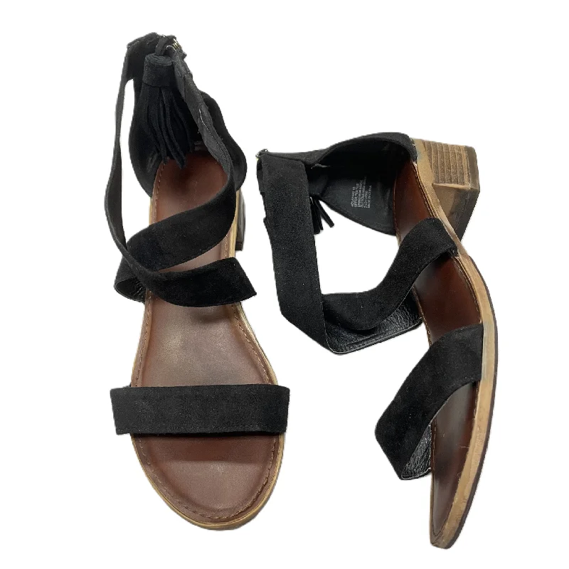 Stylish Accent Black Sandals Heels Block By Rock And Candy, Size: 10