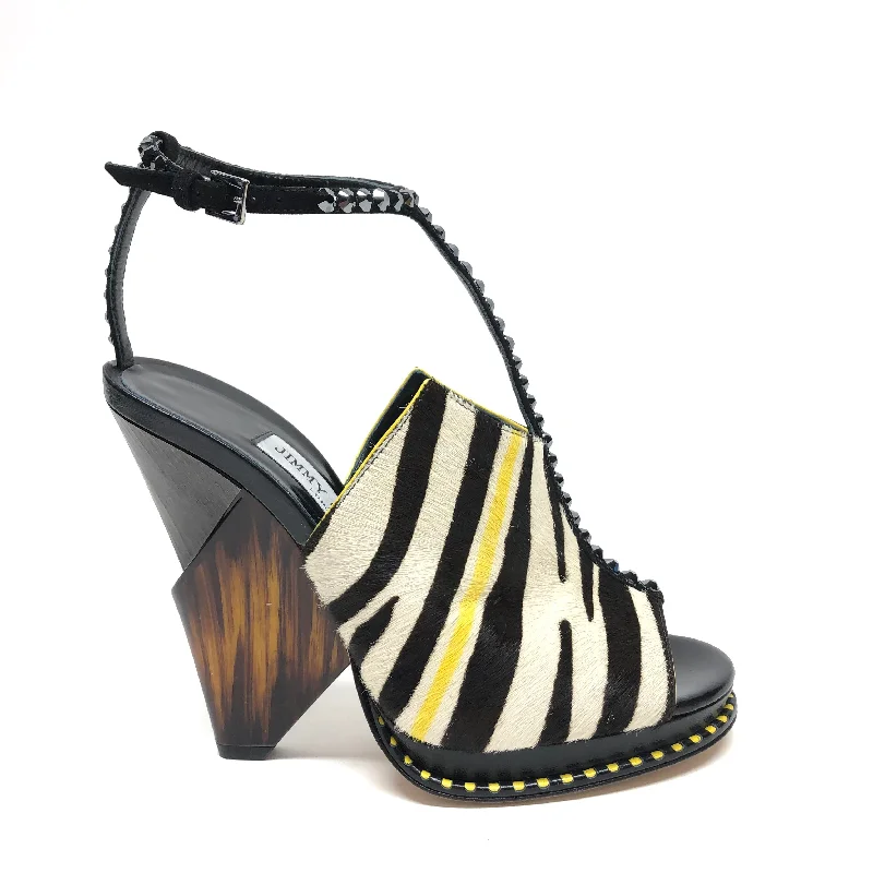 Chic Statement Animal Print Sandals Luxury Designer Jimmy Choo, Size 6.5