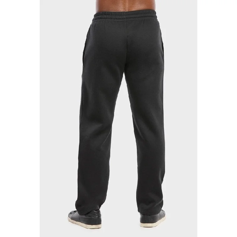 ET TU Men's Lightweight Long Fleece Sweat Pants - Black