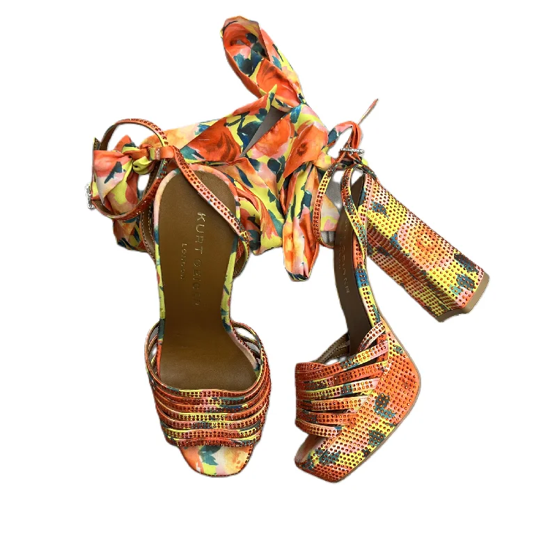 Fashion Innovation Orange Sandals Designer By Kurt Geiger, Size: 5.5