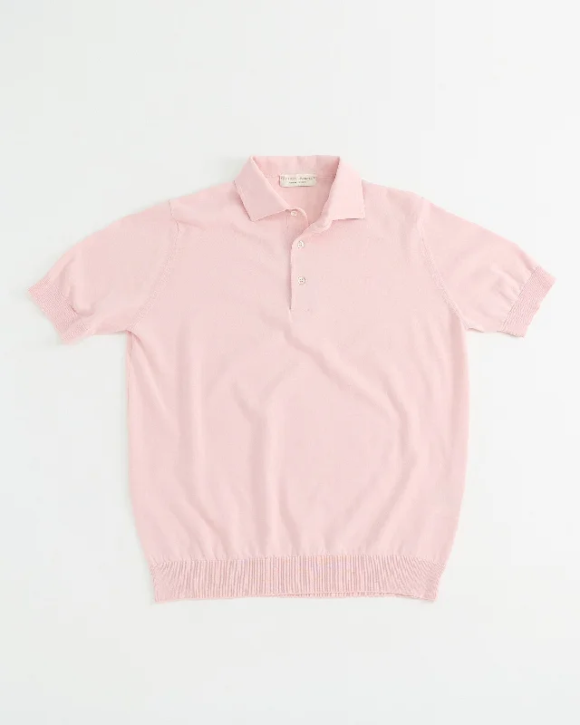 Standup Collar Crêpe Cotton Polo Shirt