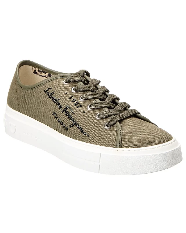 Rich Aesthetic Ferragamo Mediterr Eco Canvas Sneaker