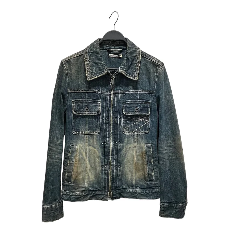 L7 REAL HIP/Denim Jkt/S/Denim/BLU/STUDS YLLW STITCH