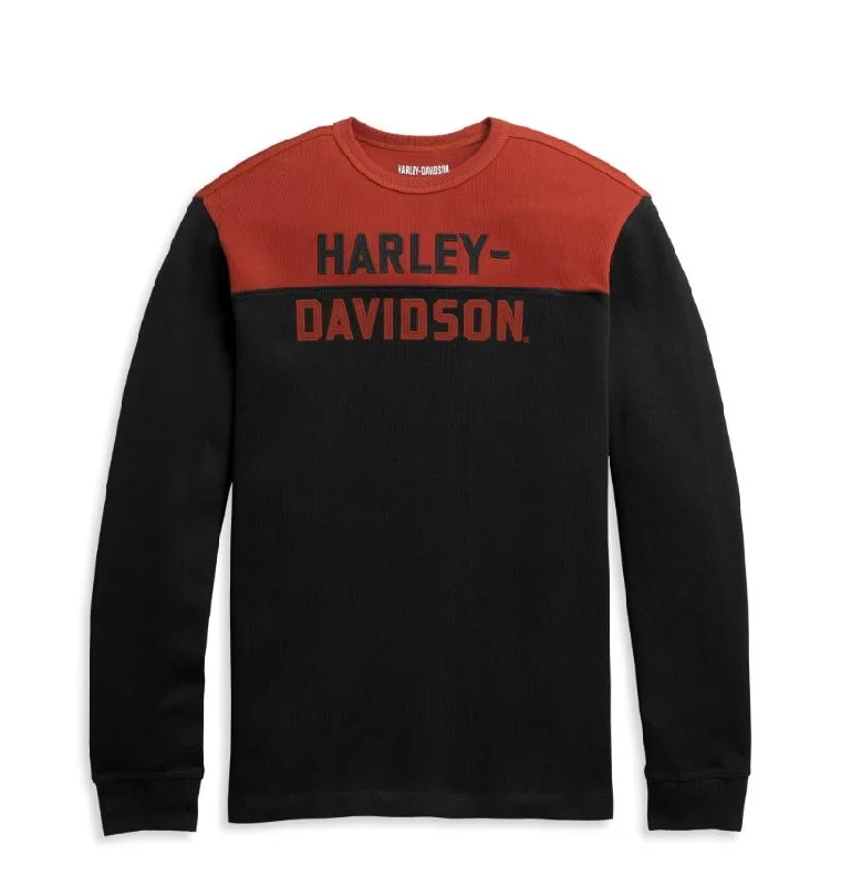 Harley-Davidson® Men's Colorblock Knit Pullover- Ketchup - 96314-21VM