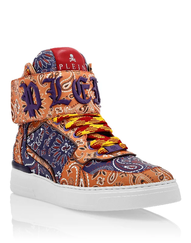 Regal Look Hi-Top Sneakers Paisley