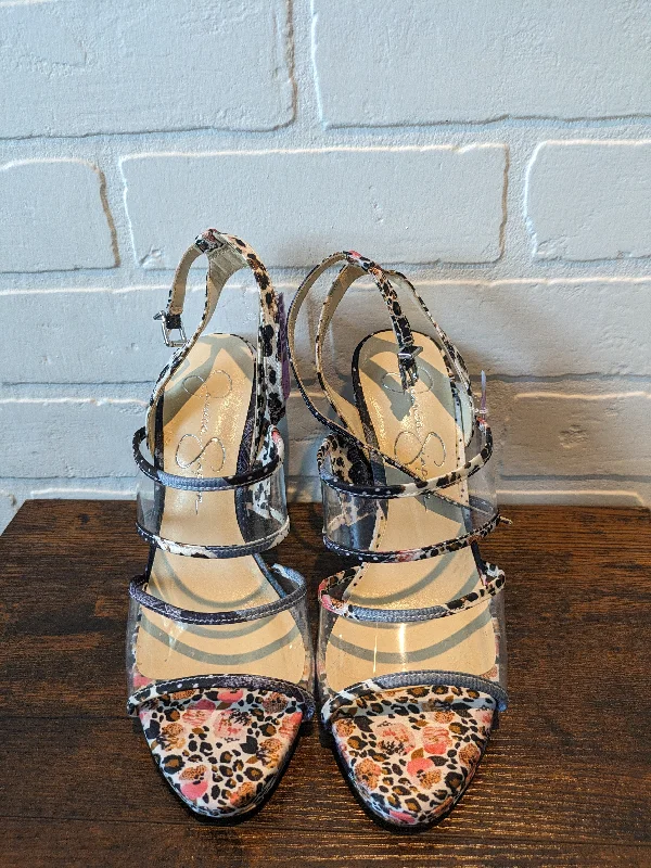Glamorous Appeal Floral Print Sandals Heels Block Jessica Simpson, Size 7