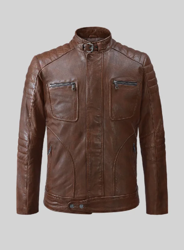 Ignite Moto Spanish Brown Leather Jacket