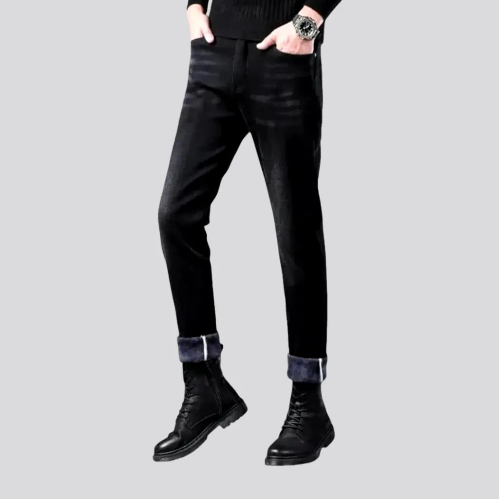 Casual stretchable mid-rise men's jeans