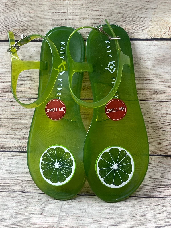 Vintage Glam Green Sandals Flip Flops Cmb, Size 8