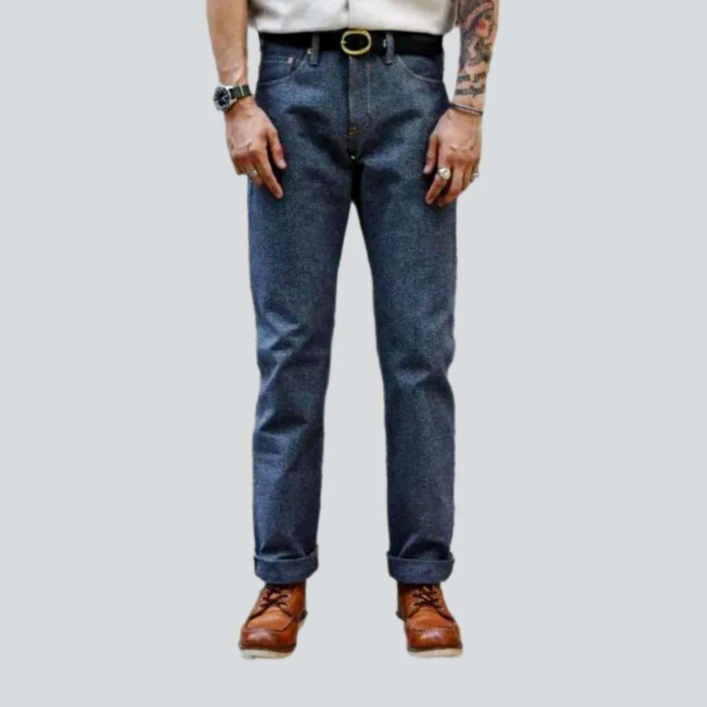 Straight high-quality men's selvedge jeans