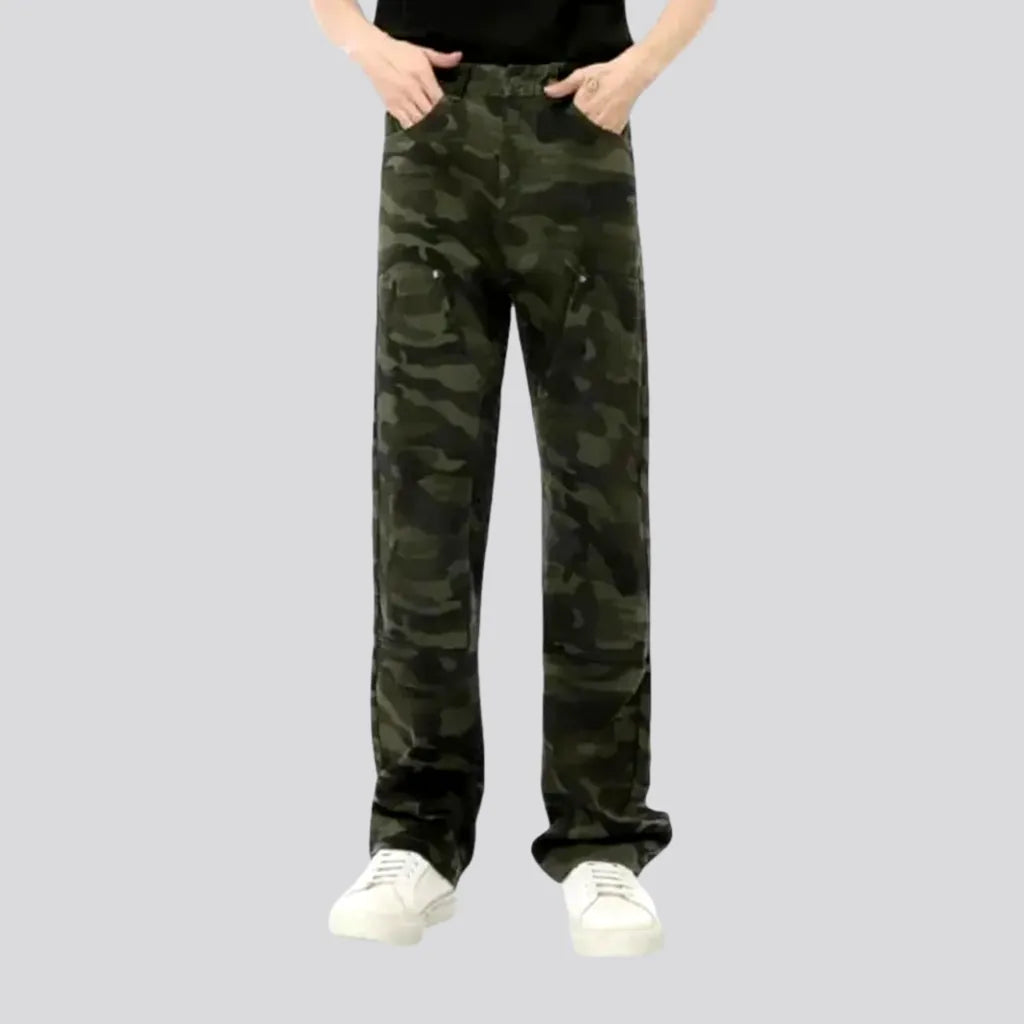 Cool multi-color street style men's jean pants