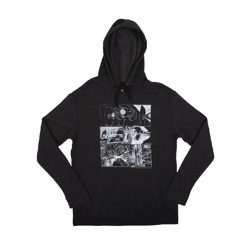 TIE Fighter Storyboard Collage Charcoal Hoodie